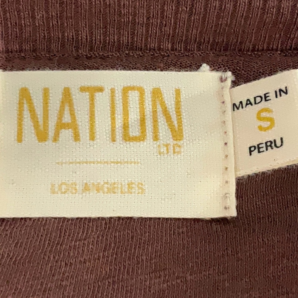 Nation LTD Carly Voluminous Contrast Top Puff Sleeve Pinot Noir in Brown - Picture 7 of 8